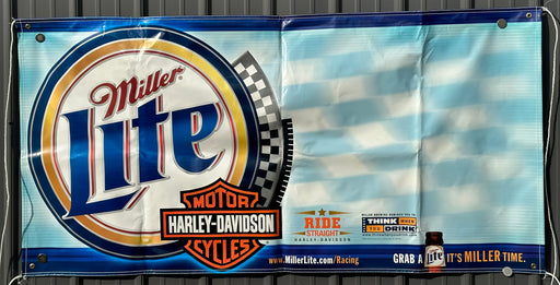 2001 Miller Lite Harley Davidson Motorcycle Racing Event 72" by 36" Banner   - TvMovieCards.com