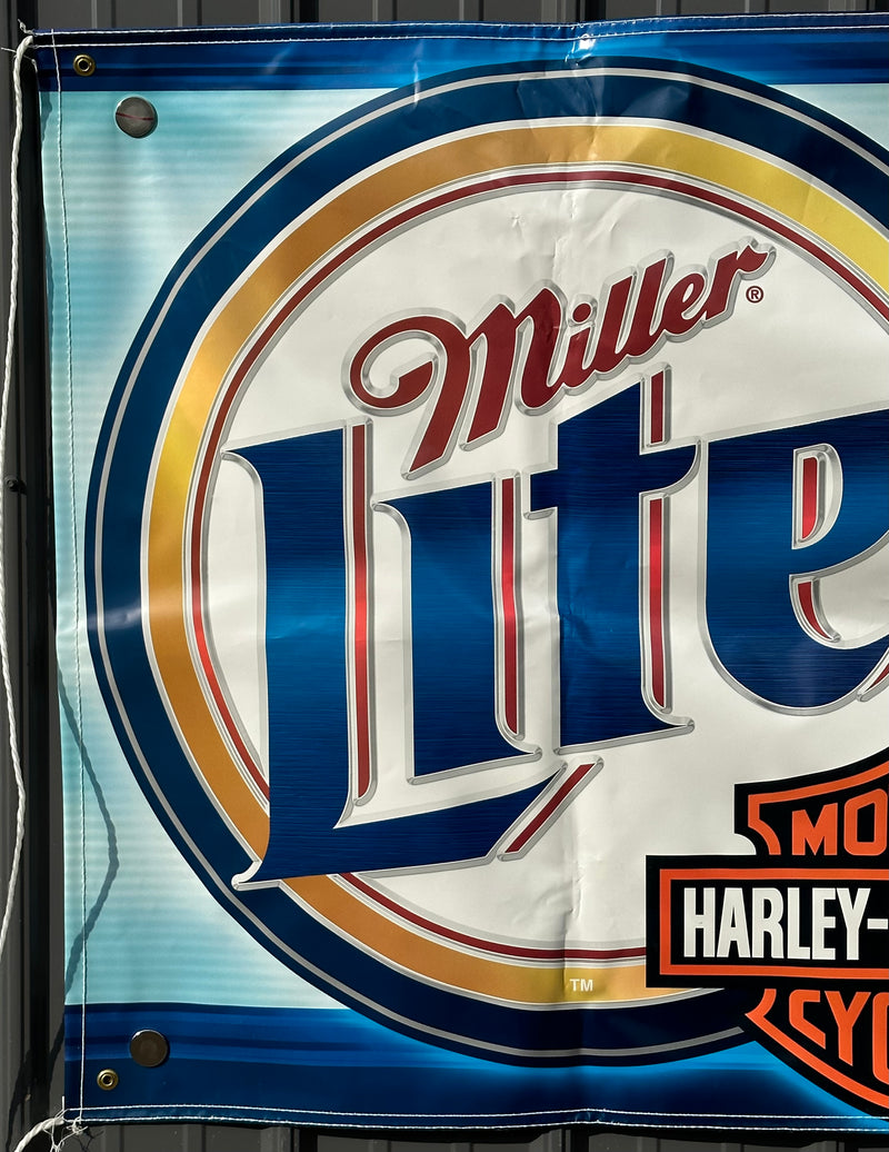 2001 Miller Lite Harley Davidson Motorcycle Racing Event 72" by 36" Banner   - TvMovieCards.com