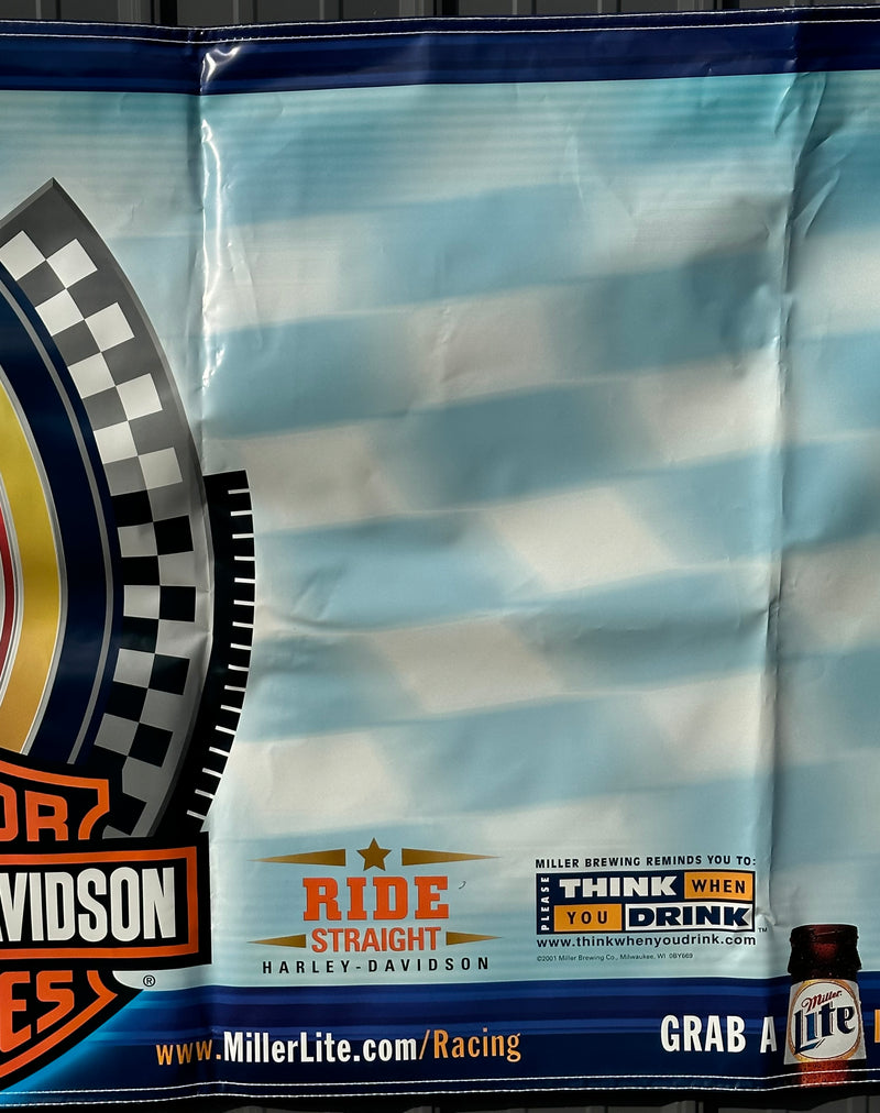 2001 Miller Lite Harley Davidson Motorcycle Racing Event 72" by 36" Banner   - TvMovieCards.com
