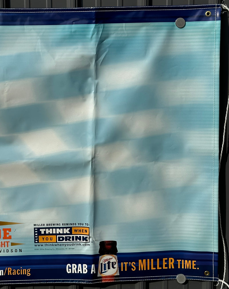 2001 Miller Lite Harley Davidson Motorcycle Racing Event 72" by 36" Banner   - TvMovieCards.com