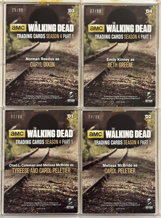 Walking Dead Season 4 Part 1 Silver Foil Posters Chase Card Set D1-D4 - TvMovieCards.com