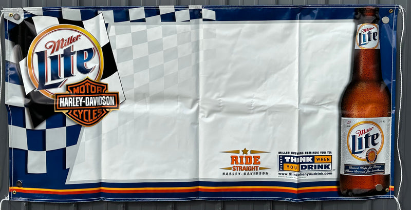 2000 Miller Lite Harley Davidson Motorcycle Racing Event 72" by 36" Banner   - TvMovieCards.com