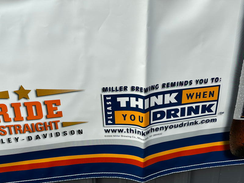 2000 Miller Lite Harley Davidson Motorcycle Racing Event 72" by 36" Banner   - TvMovieCards.com