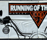 1990 Harley Davidson Dealer Showroom Banner "Running of the Hogs" 32" x 96"   - TvMovieCards.com