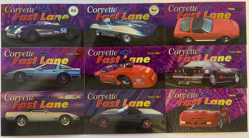 Corvette Heritage Fast-lane Chase Card Set  9 Cards Collect-A-Card 1996 FL-1-FL9   - TvMovieCards.com