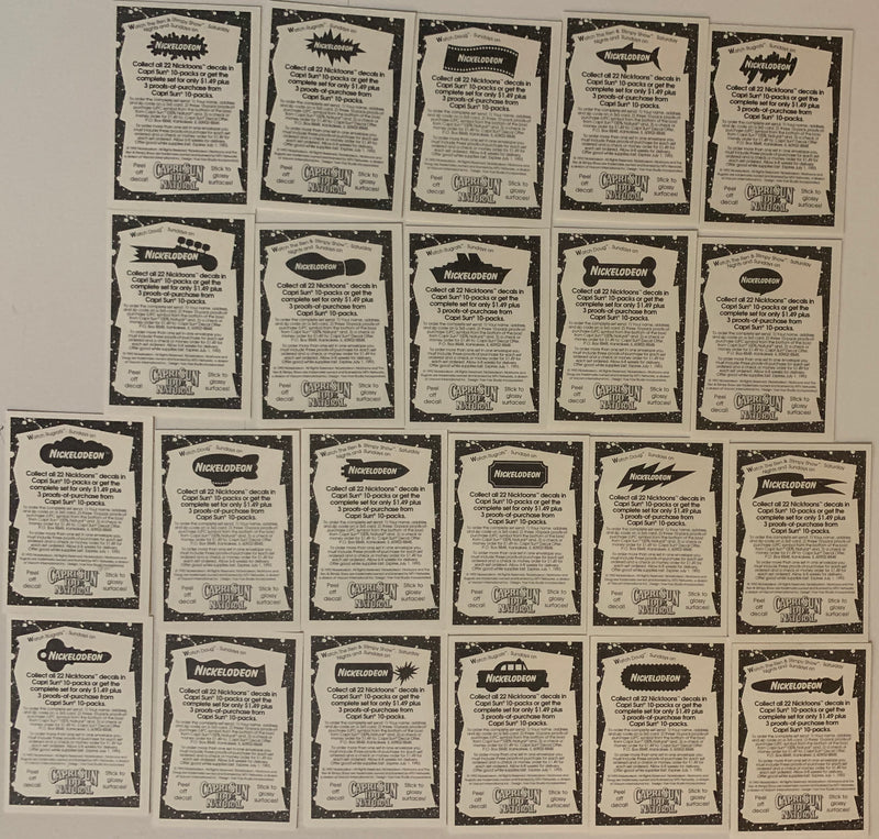 Nicktoons  MTV Nickelodean Tv Cartoon Show Card Set 22 Cards Capri Sun 1992   - TvMovieCards.com