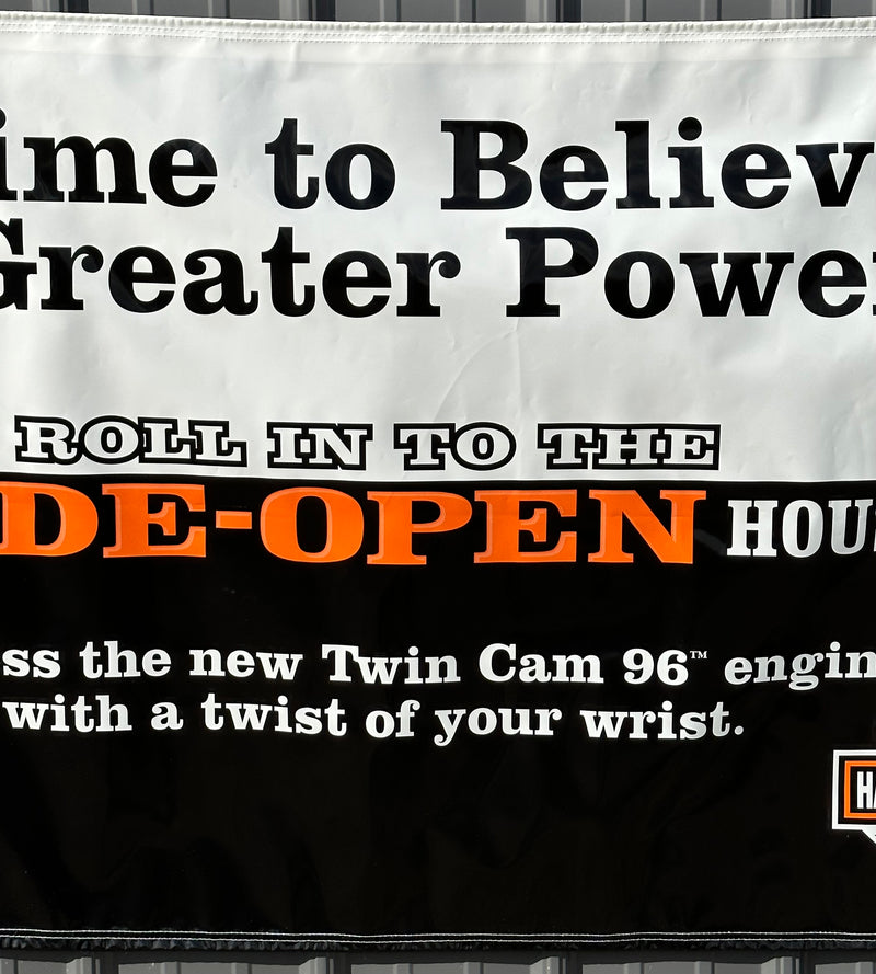 2007 Harley Davidson Dealer Showroom Banner "Twin Cam 96 Engine" 36" x 96"   - TvMovieCards.com