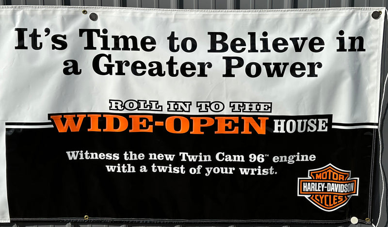2007 Harley Davidson Dealer Showroom Banner "Twin Cam 96 Engine" 36" x 96"   - TvMovieCards.com