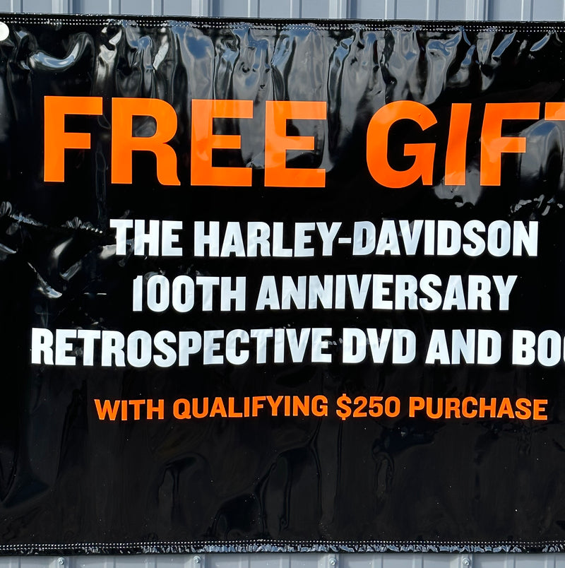 2004 Harley Davidson Dealer Showroom Banner "Captured on Chrome" 36" x 96"   - TvMovieCards.com