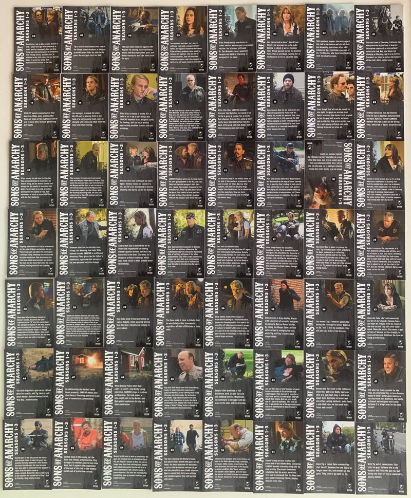Sons of Anarchy Season 1 - 3 Complete Base Trading Card Set (100) Cryptozoic 201 - TvMovieCards.com