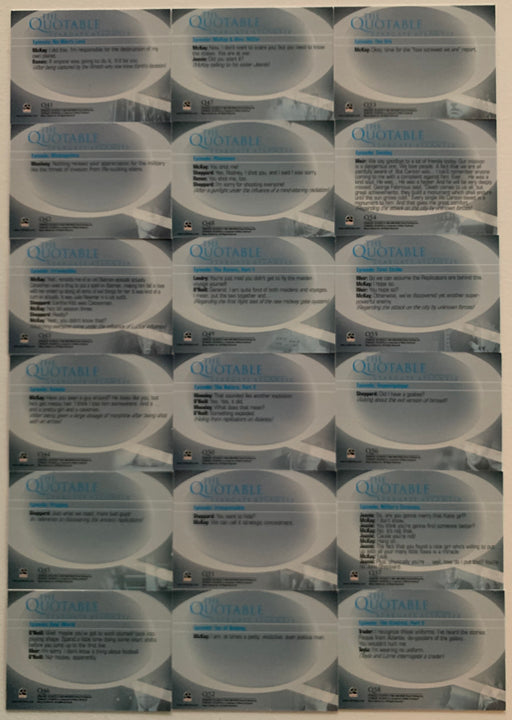 Stargate Atlantis Season 3 Three Quotable Chase Card Set Q41 - Q58 Rittenhouse 2 - TvMovieCards.com
