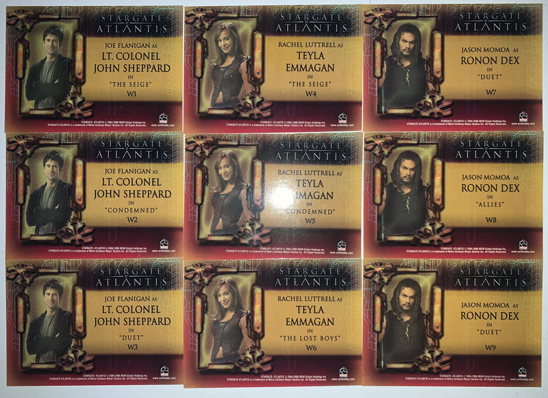 Stargate Atlantis Season 2 Two Warrior In Action Chase Card Set W1 - W9 Rittenho - TvMovieCards.com