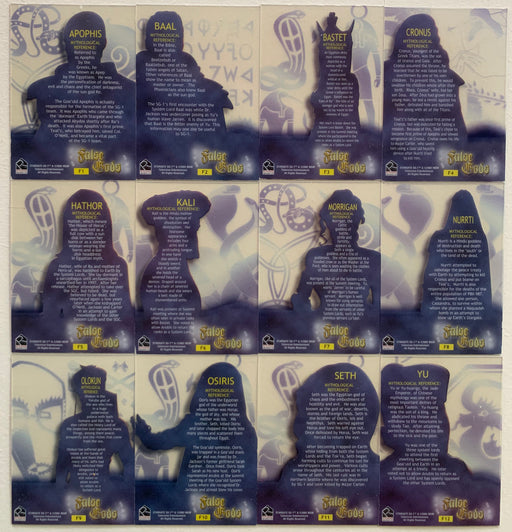 Stargate SG-1 Season Five False Gods Cell Chase Card Set F1 thru F12   - TvMovieCards.com