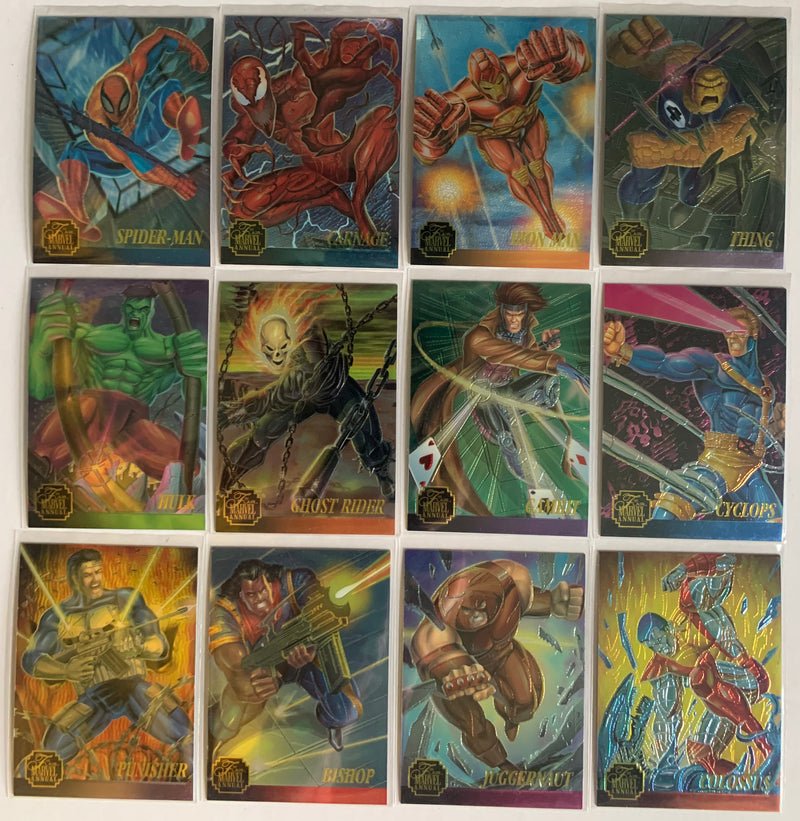 Marvel 1995 Fleer Flair Annual Chromium Chase Card Set 12 Cards   - TvMovieCards.com