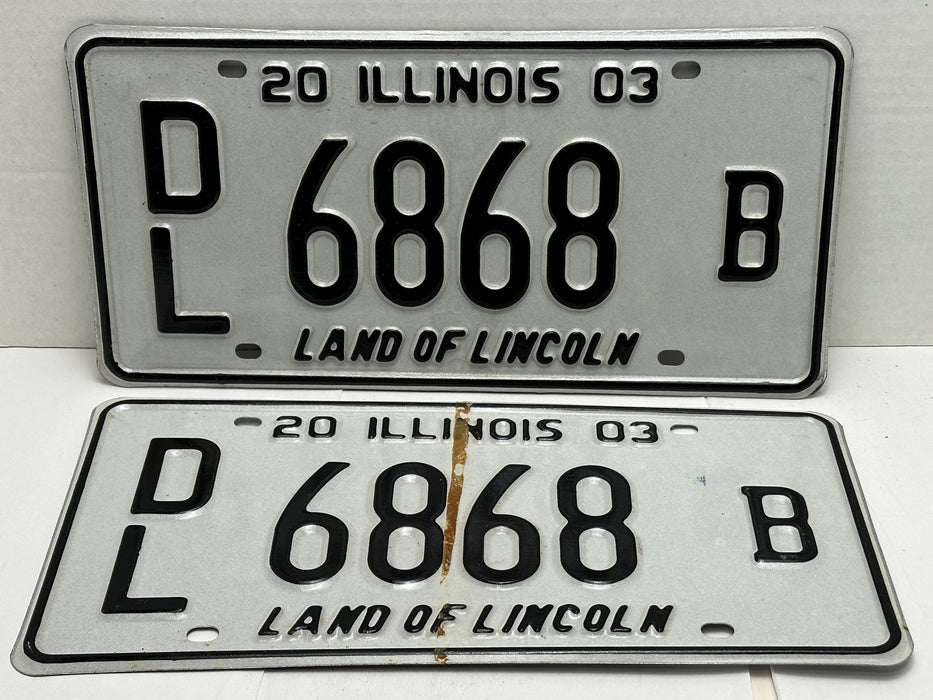 2003 Illinois Automobile Motorcycle Dealer Dealership License Plate DL 6868B   - TvMovieCards.com