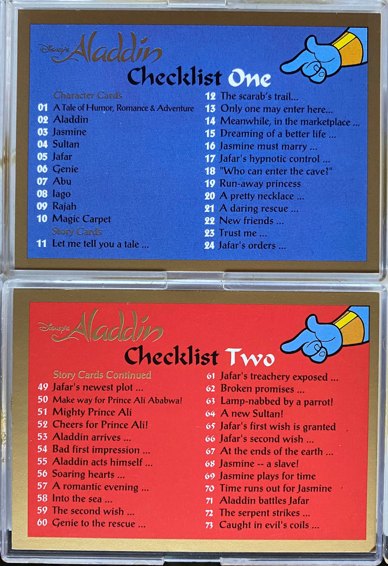 Aladdin Disney Movie Base Trading Card Set 90 Cards Skybox 1993   - TvMovieCards.com