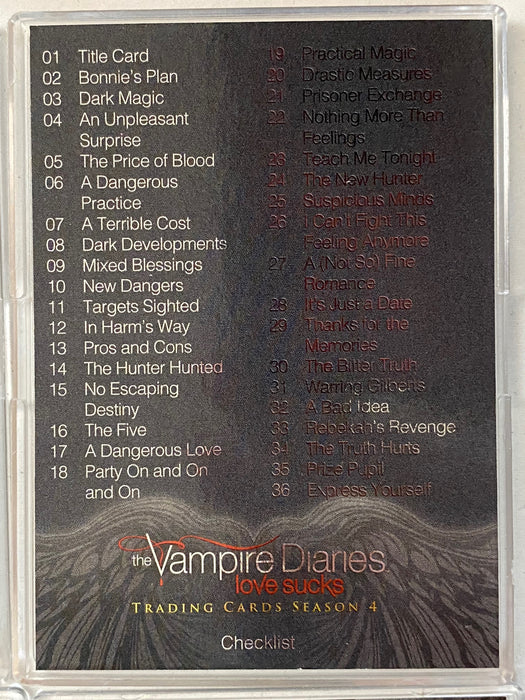 2016 Vampire Diaries Season 4 Silver Foil Parallel Base Trading Card Set 72 Card   - TvMovieCards.com