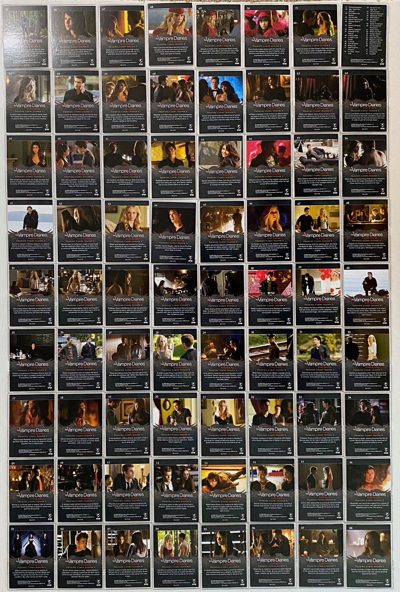 2016 Vampire Diaries Season 4 Silver Foil Parallel Base Trading Card Set 72 Card   - TvMovieCards.com