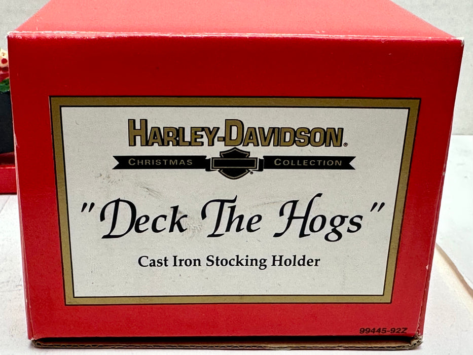 1992 Harley Davidson "Deck The Hogs" Cast Iron Stocking Holder 99445-92z   - TvMovieCards.com