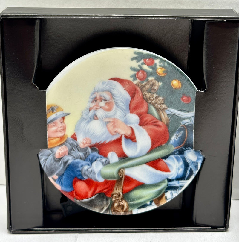 1998 Harley Davidson Ornament Mini Plate - Wishing With Santa 97904-99Z   - TvMovieCards.com