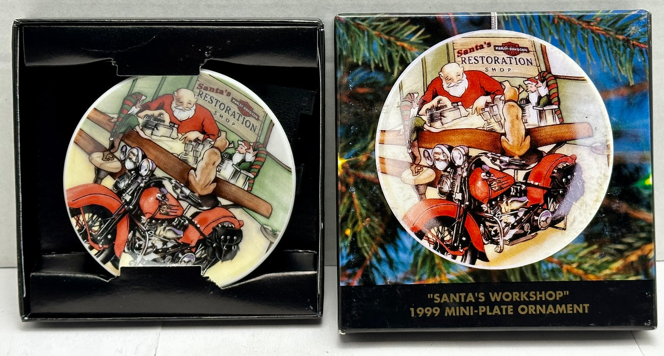 2000 Harley Davidson Ornament Mini Plate - Santa's Workshop 99244-00Z   - TvMovieCards.com