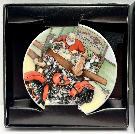 2000 Harley Davidson Ornament Mini Plate - Santa's Workshop 99244-00Z   - TvMovieCards.com