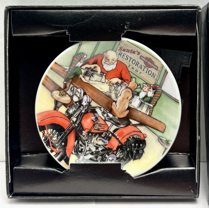 2000 Harley Davidson Ornament Mini Plate - Santa's Workshop 99244-00Z   - TvMovieCards.com