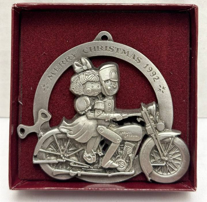 1992 Harley Davidson Pewter Holiday Ornament 5th Issue Christmas 99426-93z   - TvMovieCards.com