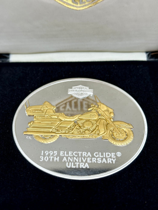 1995 FLHTC I Harley Davidson Electra Glide 30th Anniversary 6.7oz Silver Coin   - TvMovieCards.com