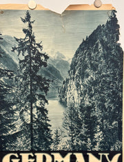 1930s Germany Original Travel Tourism Poster Bavarian Alps 19x29 - TvMovieCards.com