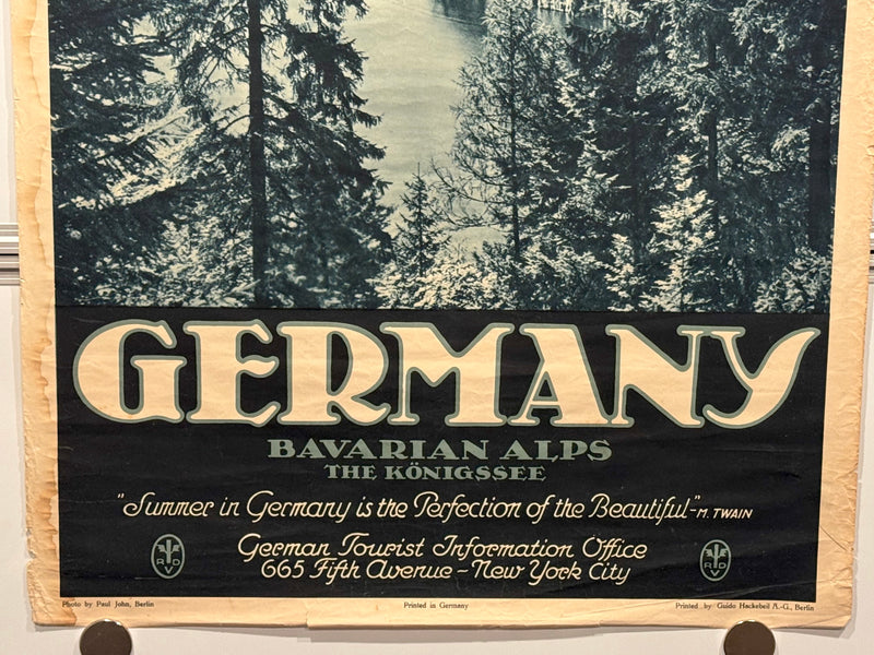 1930s Germany Original Travel Tourism Poster Bavarian Alps 19x29 - TvMovieCards.com