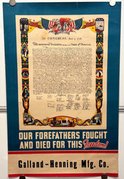 1942 World War II WW2 Original Propaganda Poster Declaration of Independence - TvMovieCards.com