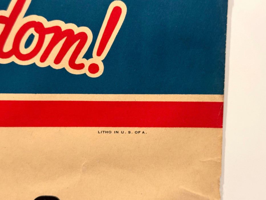 1942 World War II WW2 Original Propaganda Poster Declaration of Independence - TvMovieCards.com