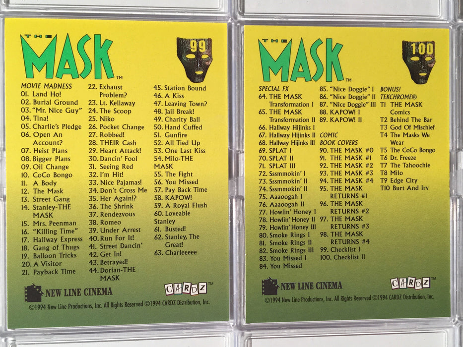 Mask Movie (100) Base Card Set Jim Carrey Cameron Diaz 1994 Cardz   - TvMovieCards.com