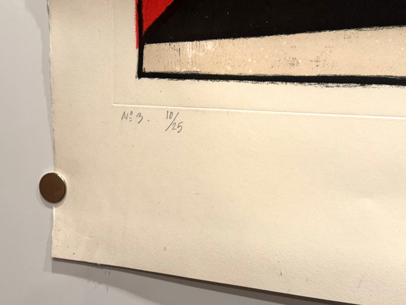 1987 Bertrand LAVIER "Untitled Modern Painting 3" Art Etching On Paper 40x53" - TvMovieCards.com