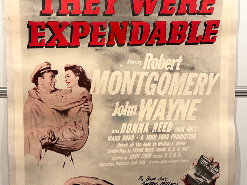 1950R They Were Expendable Original 1SH Movie Poster On Linen 27x41 John Wayne - TvMovieCards.com