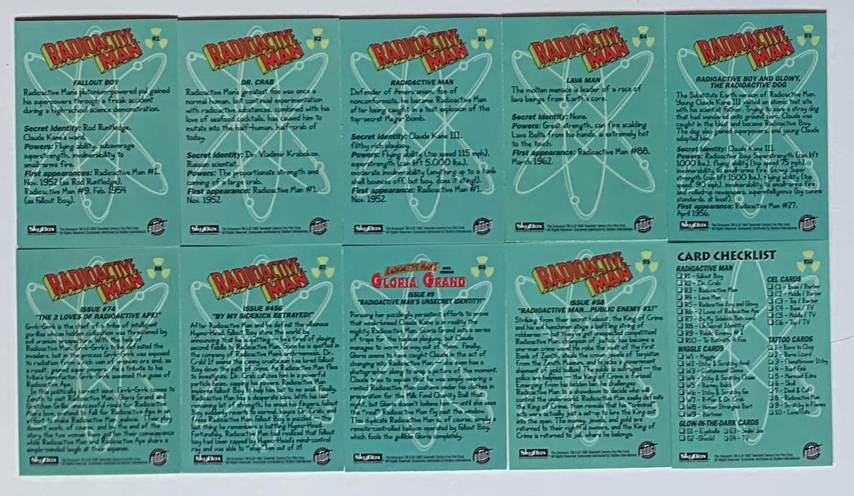 Simpsons Series 1 Base Card Set 70 Cards + 10 Radioactive Man  Skybox 1993   - TvMovieCards.com