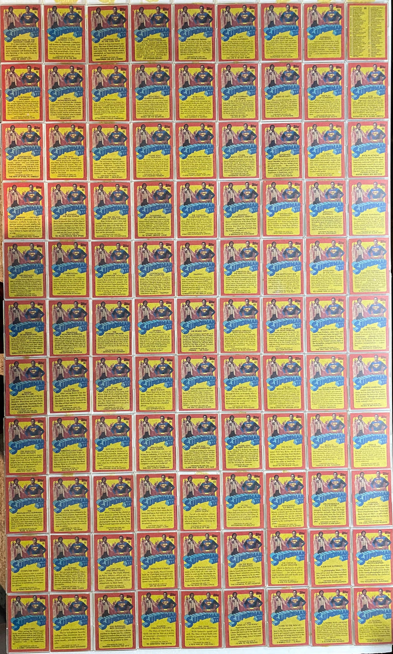 1983 Superman 3 Movie Vintage Base Card Set 99 Cards Topps - TvMovieCards.com
