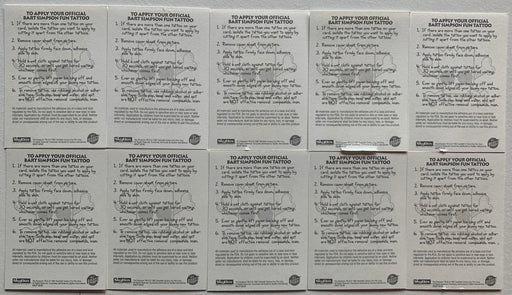 Simpsons Series 1 Tattoos Chase Card Set 10 Cards Skybox 1993 / Few damaged back - TvMovieCards.com