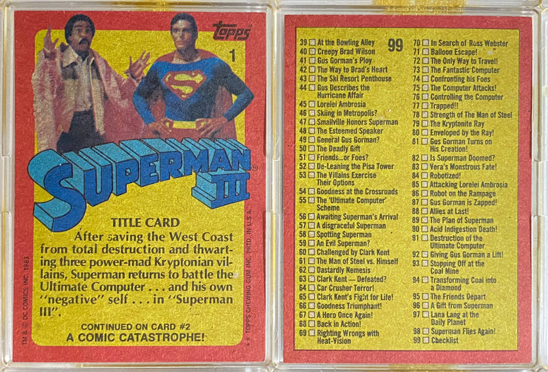 1983 Superman 3 Movie Vintage Base Card Set 99 Cards Topps - TvMovieCards.com
