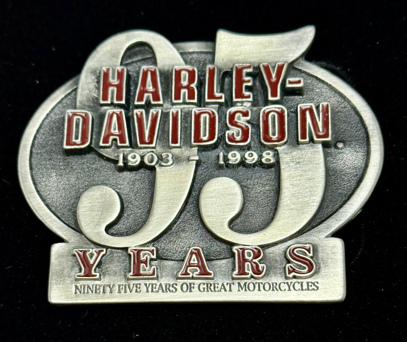 1998 Harley Davidson 95th Anniversary Belt Buckle 970790 Made In USA   - TvMovieCards.com