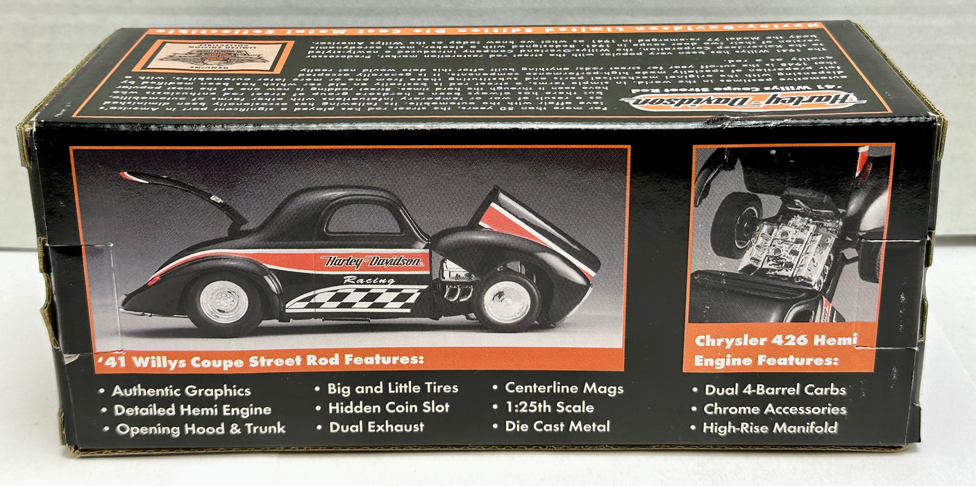 Harley Davidson Diecast Bank 1941 Willys Coupe Street Rod 97805-99V NIB   - TvMovieCards.com