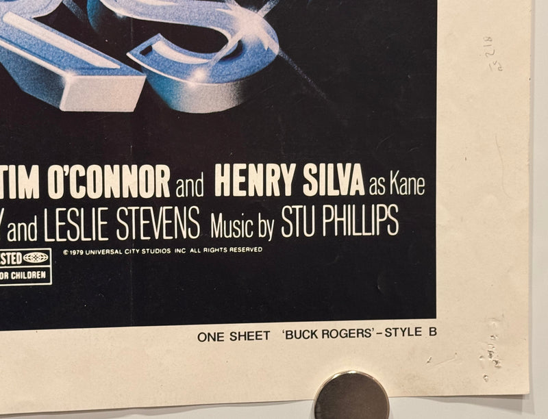 1979 Buck Rogers Original Style B 1SH Movie Poster 27 x 41 Gil Gerard Erin Gray - TvMovieCards.com