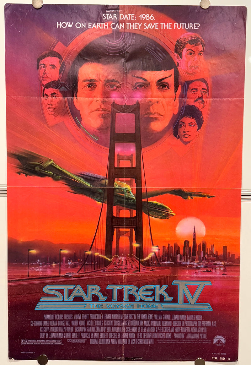 1986 Star Trek IV The Voyage Home 1SH Movie Poster 27 x 41 William Shatner - TvMovieCards.com