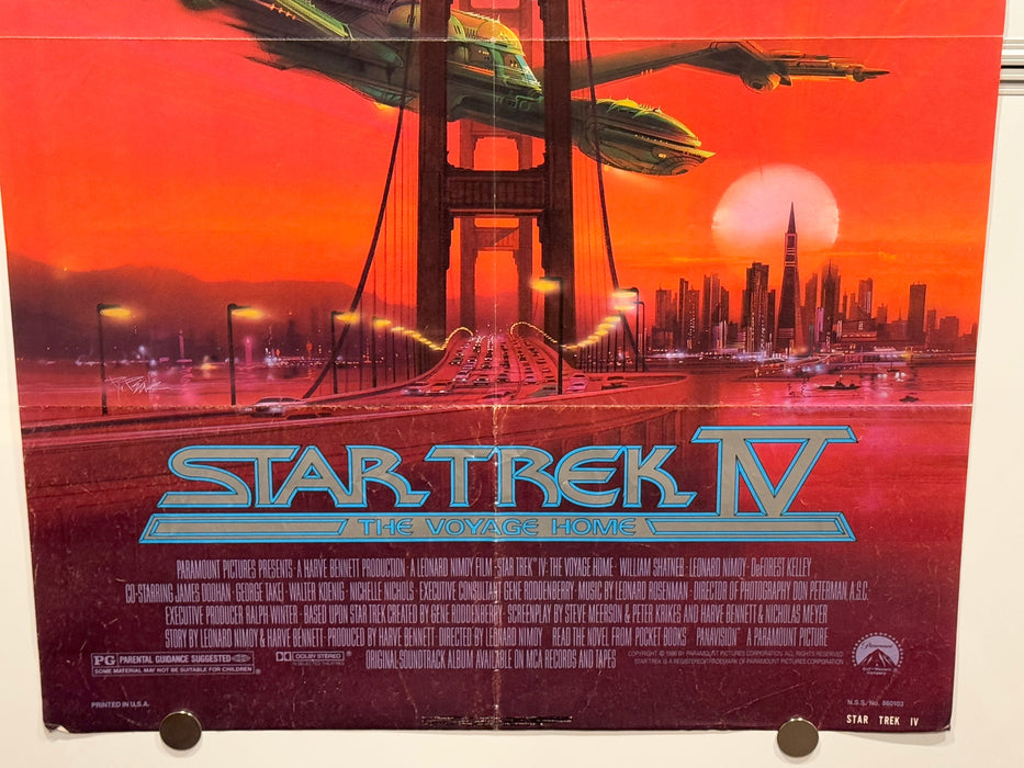 1986 Star Trek IV The Voyage Home 1SH Movie Poster 27 x 41 William Shatner