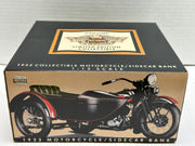 Harley Davidson 1933 Black Motorcycle Sidecar Coin Bank 1/12 Diecast 99198-94V   - TvMovieCards.com