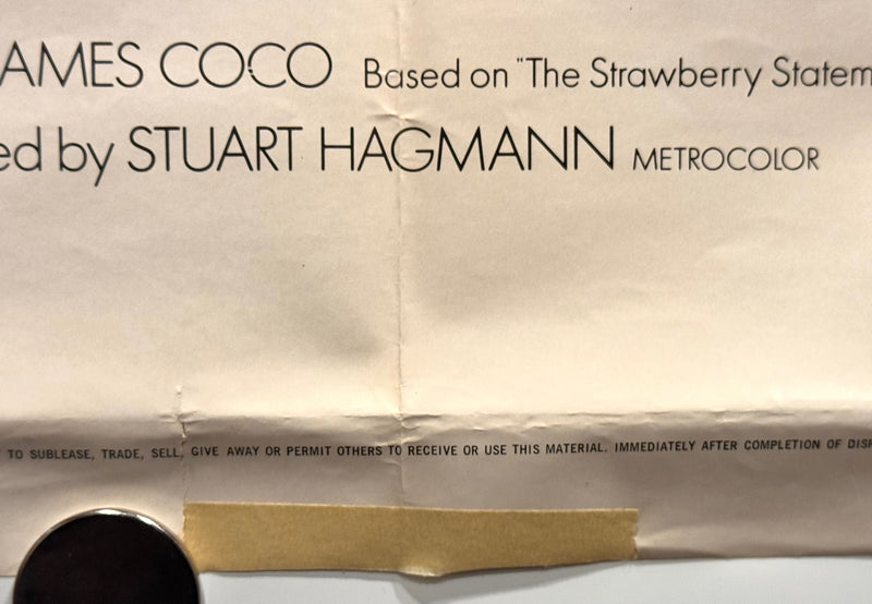 1970 The Strawberry Statement Original 1SH Movie Poster 27x41 Bruce Davison - TvMovieCards.com