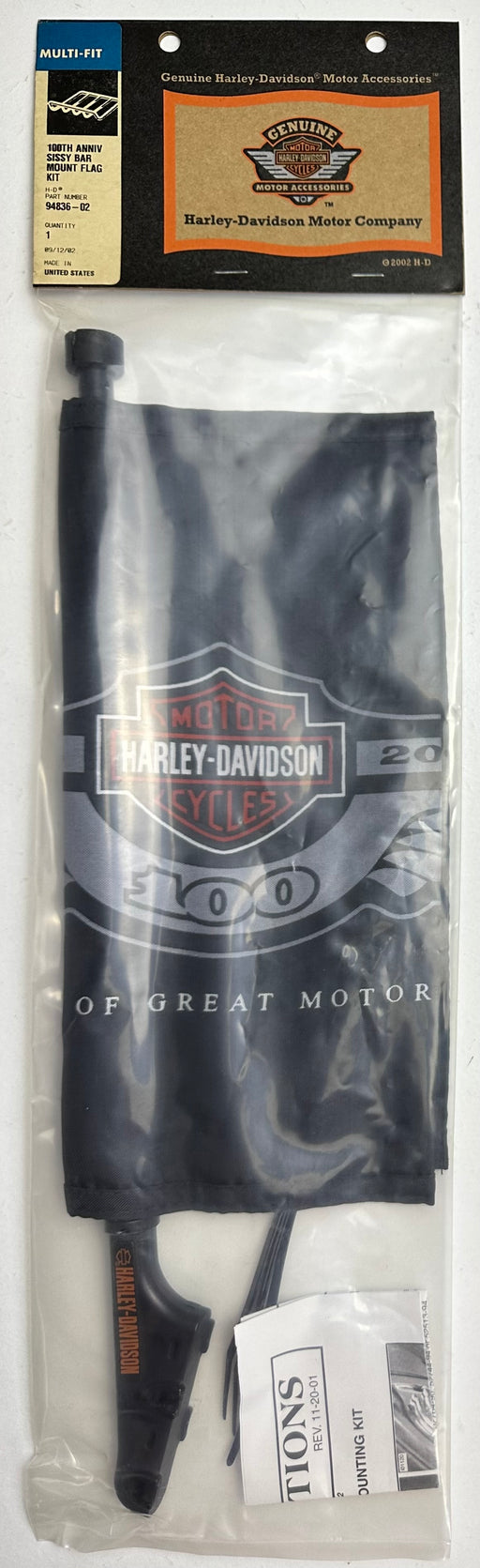 2003 Harley Davidson Genuine 100th Anniversary Flag Sissy Bar Mount 94836-02   - TvMovieCards.com