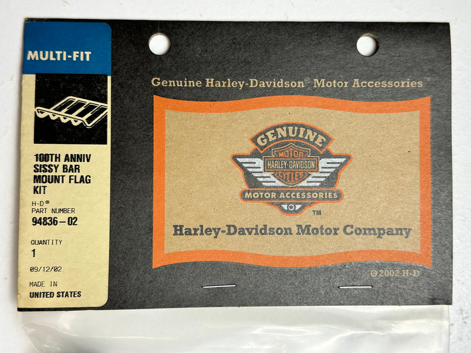 2003 Harley Davidson Genuine 100th Anniversary Flag Sissy Bar Mount 94836-02   - TvMovieCards.com