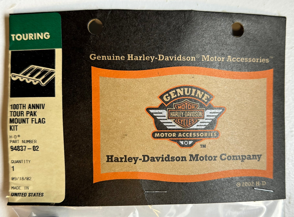 2003 Harley Davidson Genuine 100th Anniversary Flag Tour Pak Mount 94837-02   - TvMovieCards.com